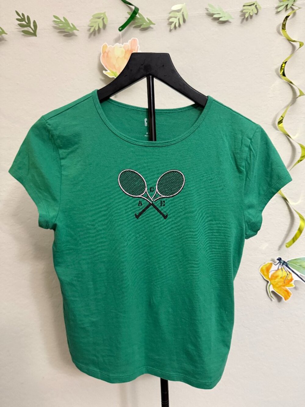GAP Green Tennis Racquets Graphic T-Shirt